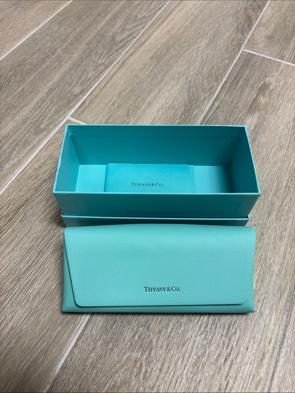 Tiffany & Co. Turquoise Leather Eyewear Case / Presentation Box